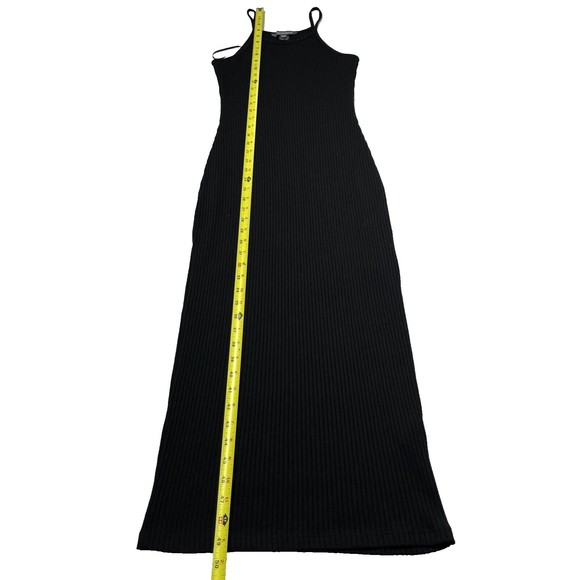 FRENCH CONNECTION Midi Dress Women's 6 Black Cotton Blend‎ Ribbed Slip On Casual - Picture 7 of 7